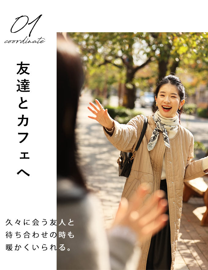 低身長さん用 太って見えない キルティングコート