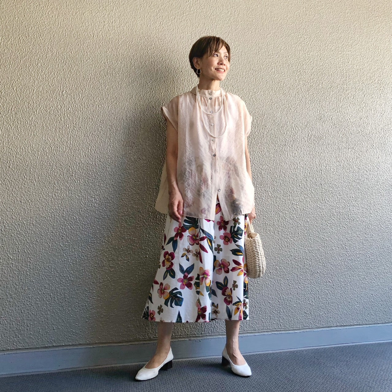 前後で着れる 3WAYシアーシャツ