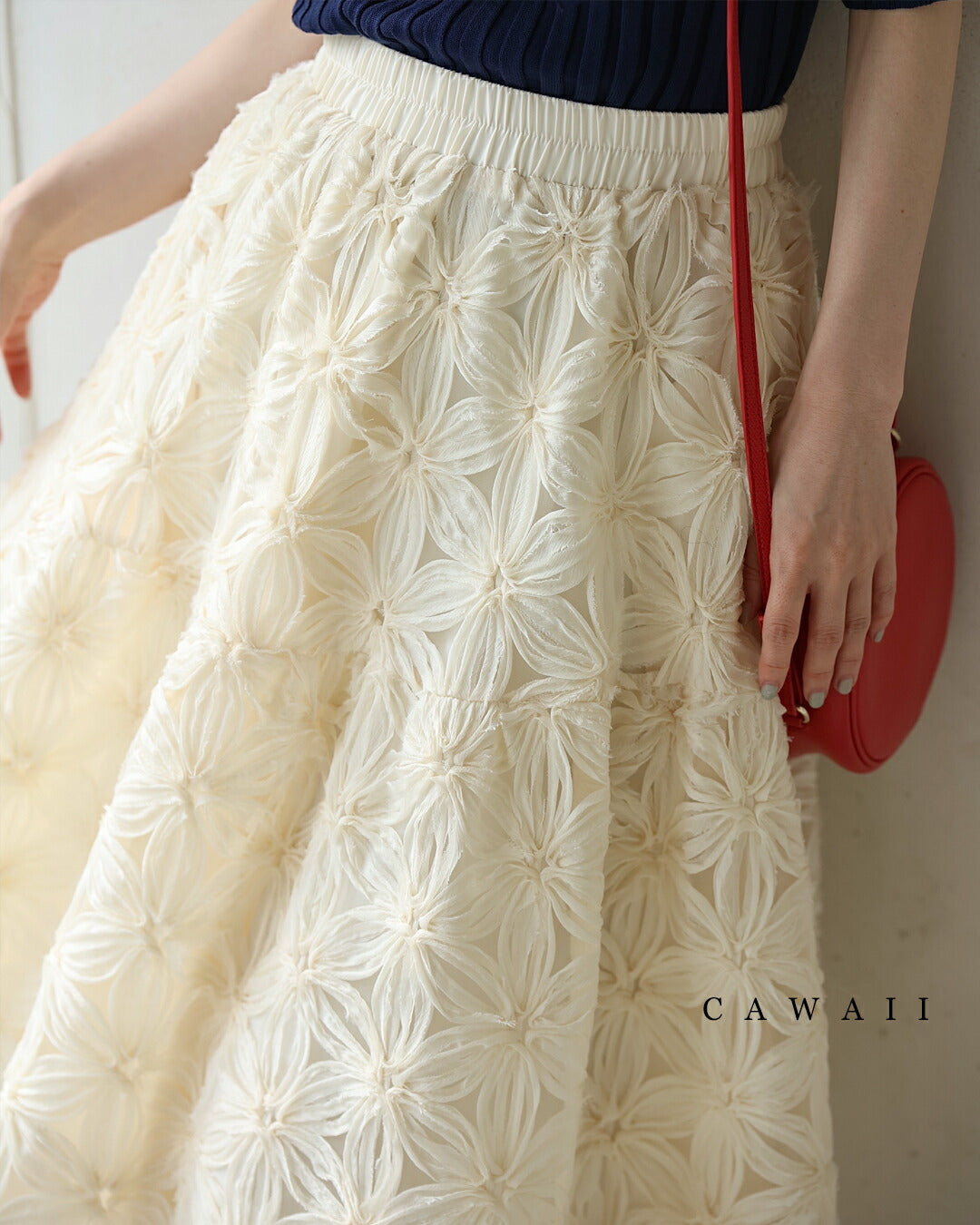 リボンの花咲くベールミディアムスカート 4/18新作