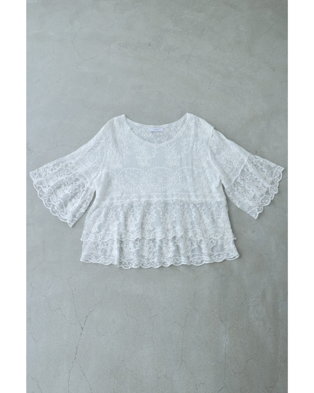 ふんわり柔らかなシアーベールの刺繍ブラウストップス 4/13新作