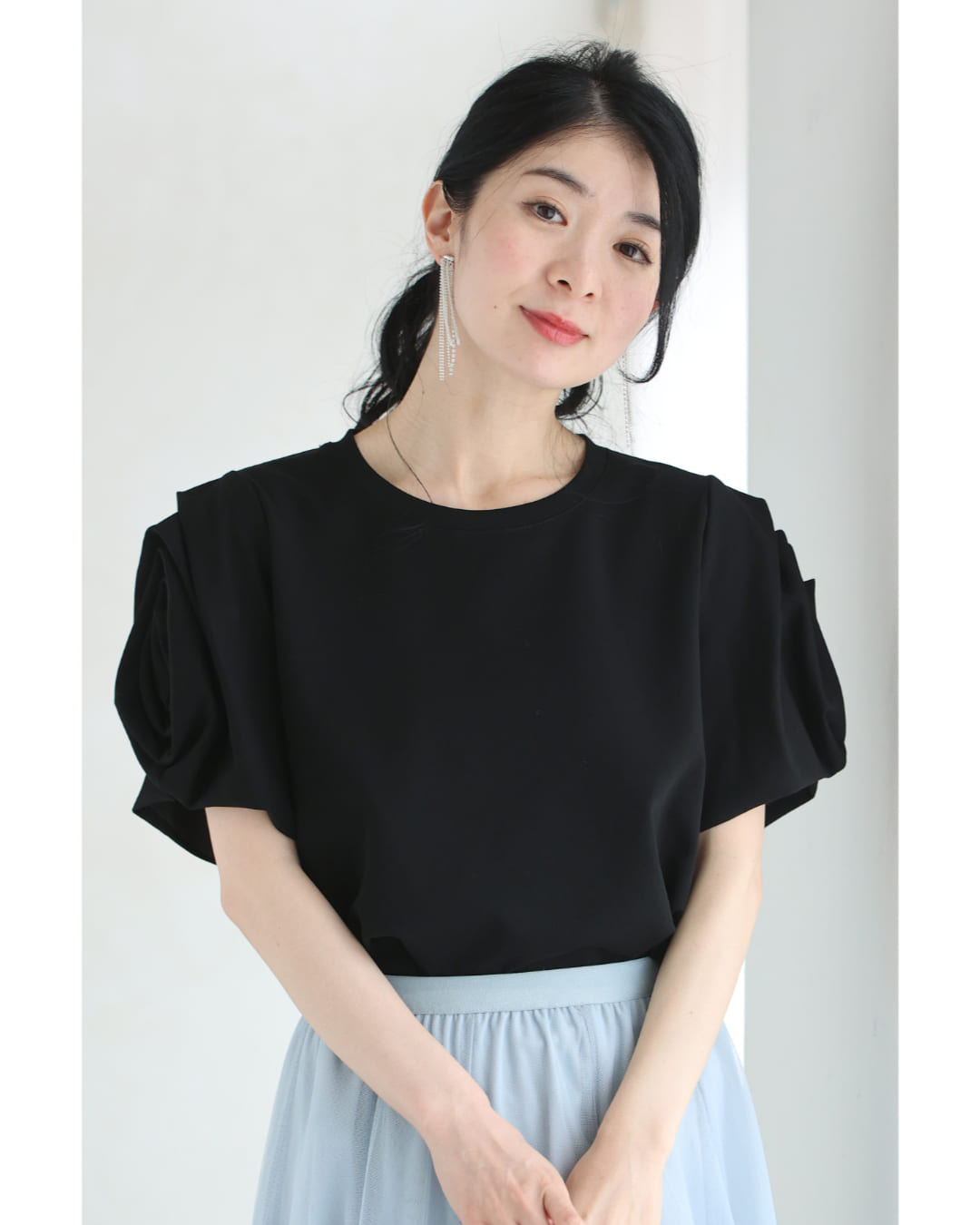 伸びやかでラクな着心地。バラスリーブTシャツトップス 5/2新作