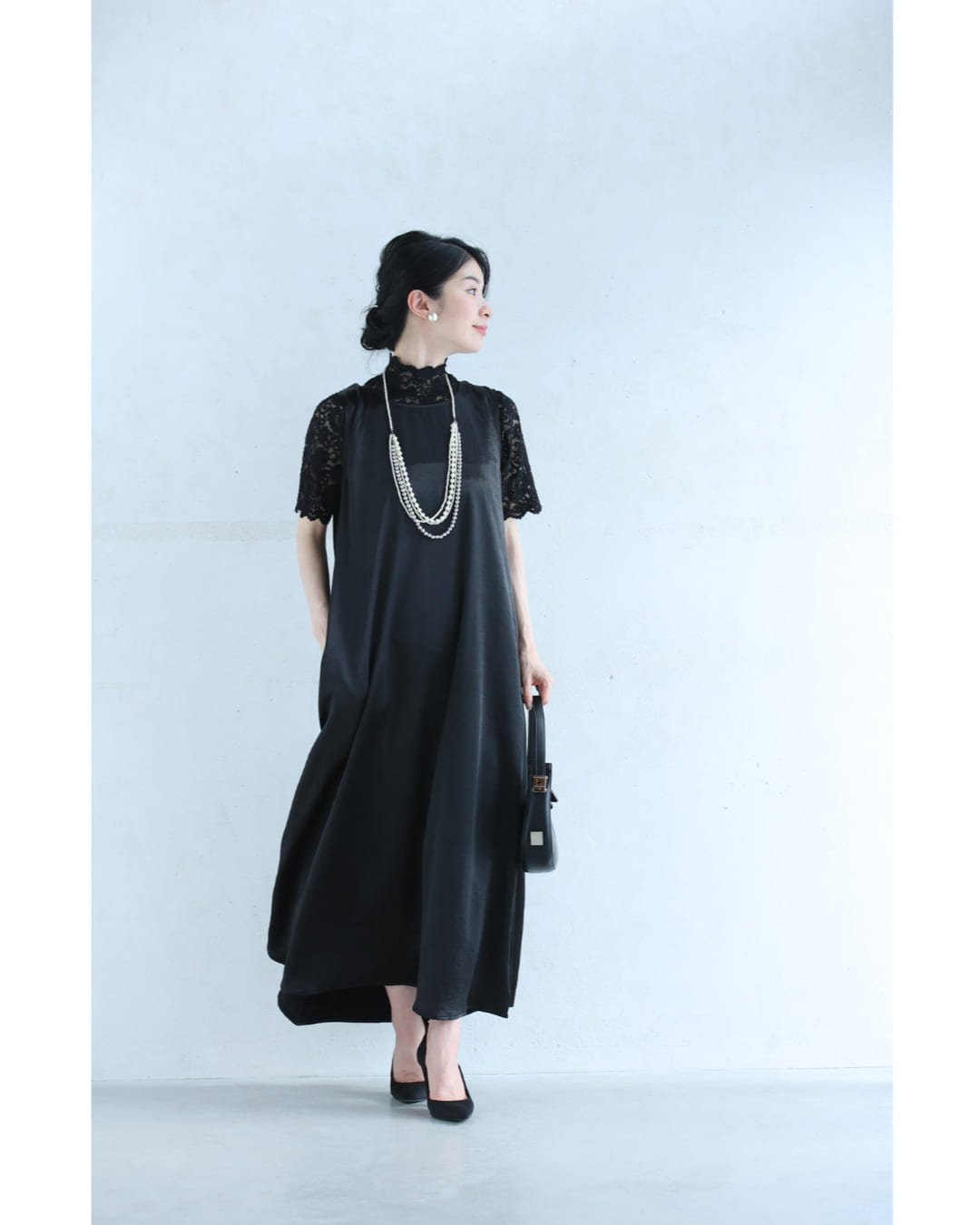 様々に着用できる。フリーダムな軽量パールネックレス 4/23新作