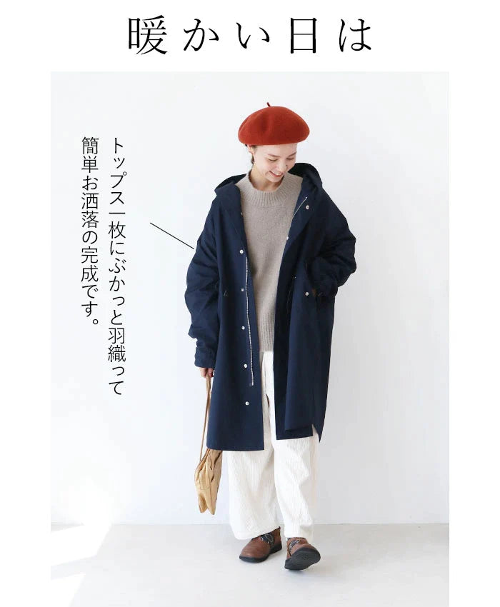 【wc-b05083ko】ぶかっと羽織るマニッシュコート