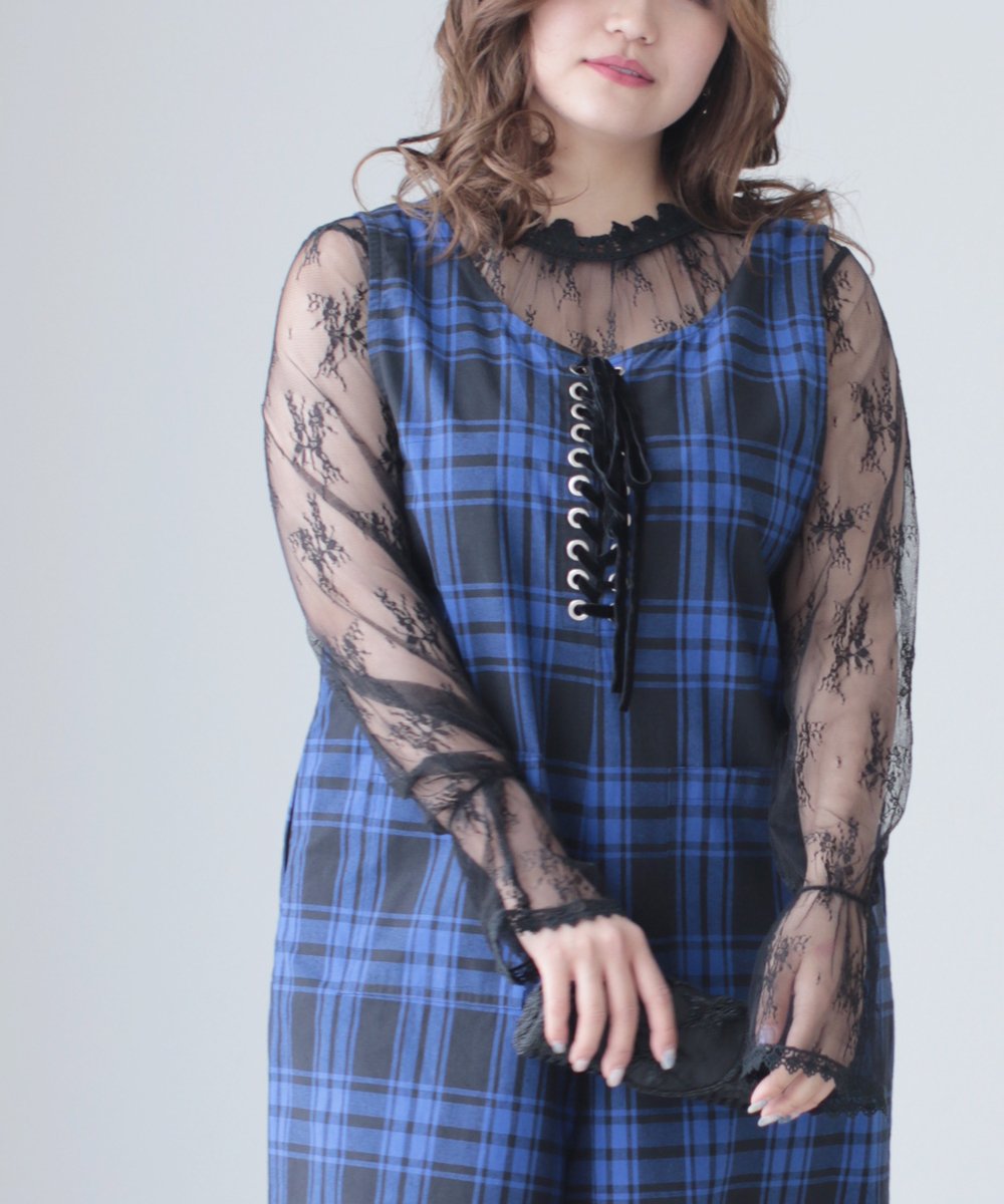 【cy00011-B】【3L~5L対応】「Ms.chubby by CAWAII」気品漂う肌魅せレースインナー