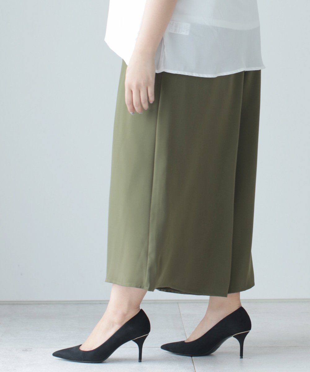 【cy00019-A】【3L~5L対応】「Ms.chubby by CAWAII」さらりと軽やかなキュロットパンツ 3L 4L 5L 大きいサイズ