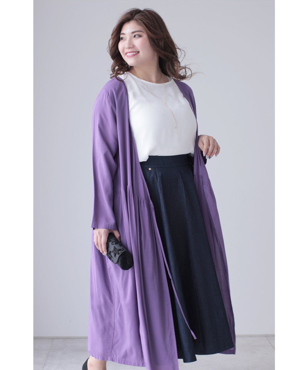 【cy00025-A】【3L~5L対応】「Ms.chubby by CAWAII」(パープル)(3L/4L/5L対応)カシュクールワンピ 5L