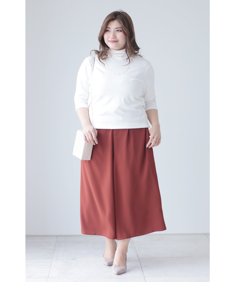 【cy00029-A】【3L~5L対応】「Ms.chubby by CAWAII」伸縮性抜群なタートルネックインナー(ホワイト) 3L 4L 5L 大きいサイズ