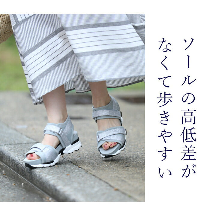 【fne00013】(23.0cm~24.5cm対応)上品に煌く 厚底ラメサンダル