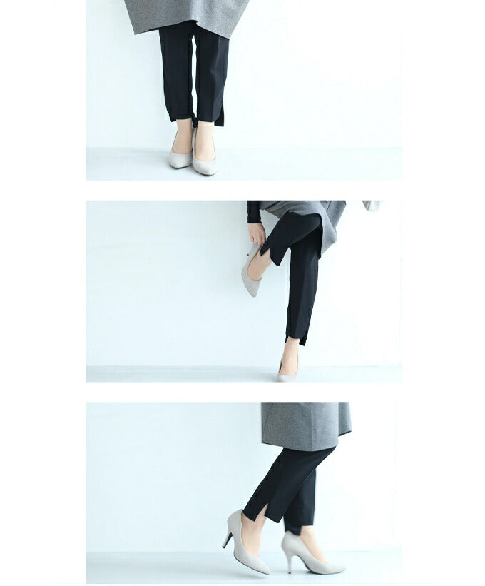 【wc-w67885-bk】◇◇□□(ブラック)(黒)(S~M/L~2L対応)痩せずに美脚!万能テーパードパンツ