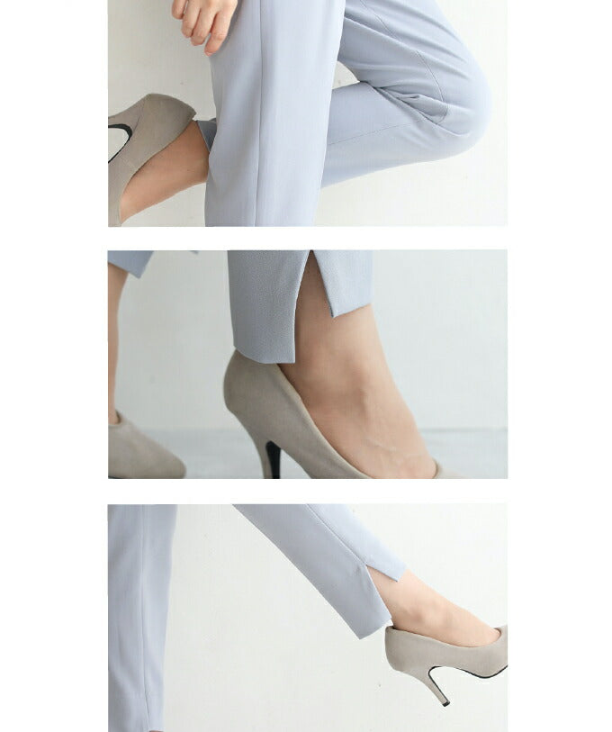 【wc-w67885-gy】◇◇□□(S~M/L~2L対応)(グレー)痩せずに美脚!万能テーパードパンツ