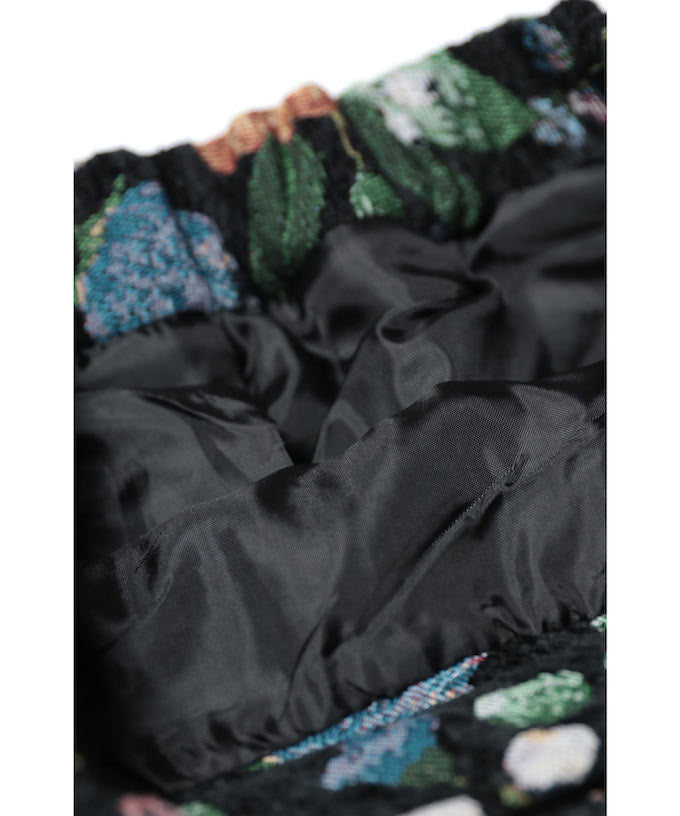【wc-w69259kobk】(ブラック)(S~M/L対応)一目ぼれ。思わず2度見する花刺繍ジャガードスカート