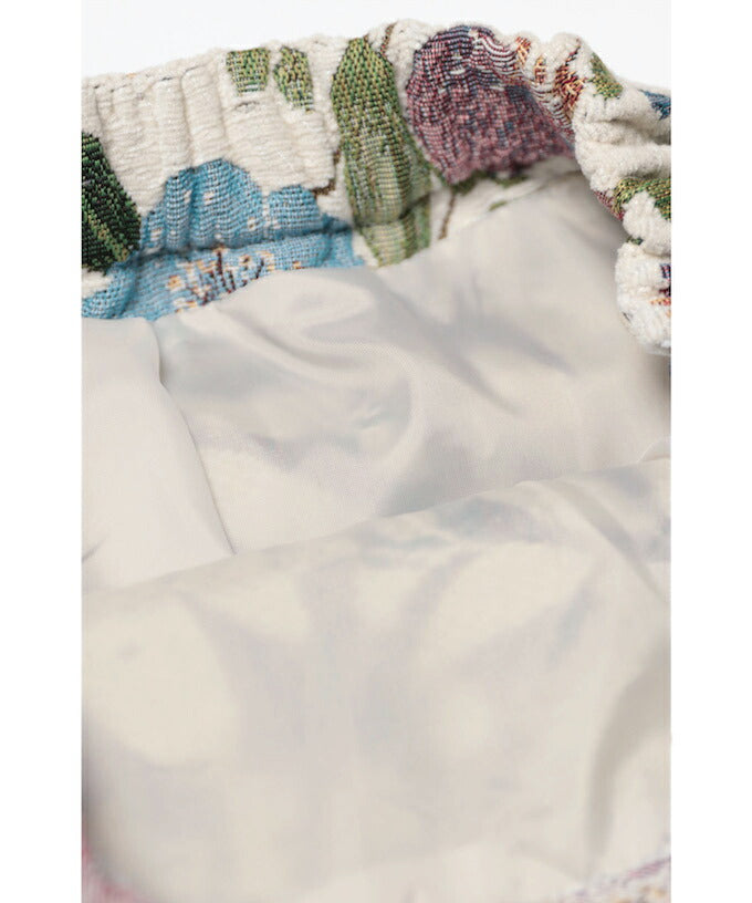 【wc-w69259koiv】(アイボリー)(S~M/L対応)一目ぼれ。思わず2度見する花刺繍ジャガードスカート
