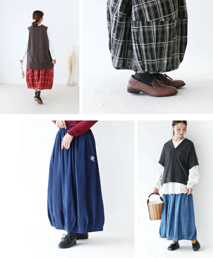 〈4種類〉刺繍がポイントバルーンスカート