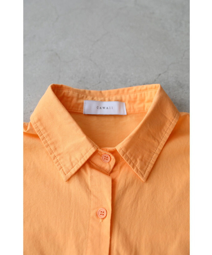 ジューシーなオレンジシャーベットカラーシャツトップス