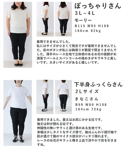 煌めく花が咲くふんわりバルーン袖シアーブラウストップス　