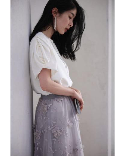 伸びやかでラクな着心地。バラスリーブTシャツトップス　5/2新作