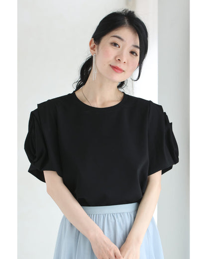 伸びやかでラクな着心地。バラスリーブTシャツトップス　5/2新作
