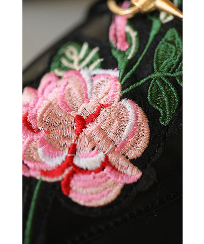 花刺繍ワッペンのビットローファー/靴/シューズ