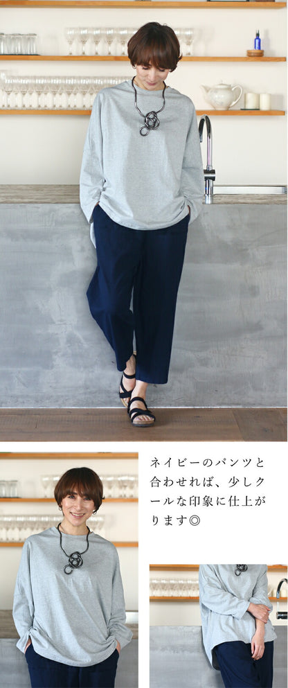【wc-r01393ss】(グレー)「yoi」春夏TシャツYOIのバックスリットTシャツ
