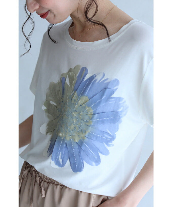 2023♪wc品番変更【w50661】心に咲く一輪の花Tシャツトップス