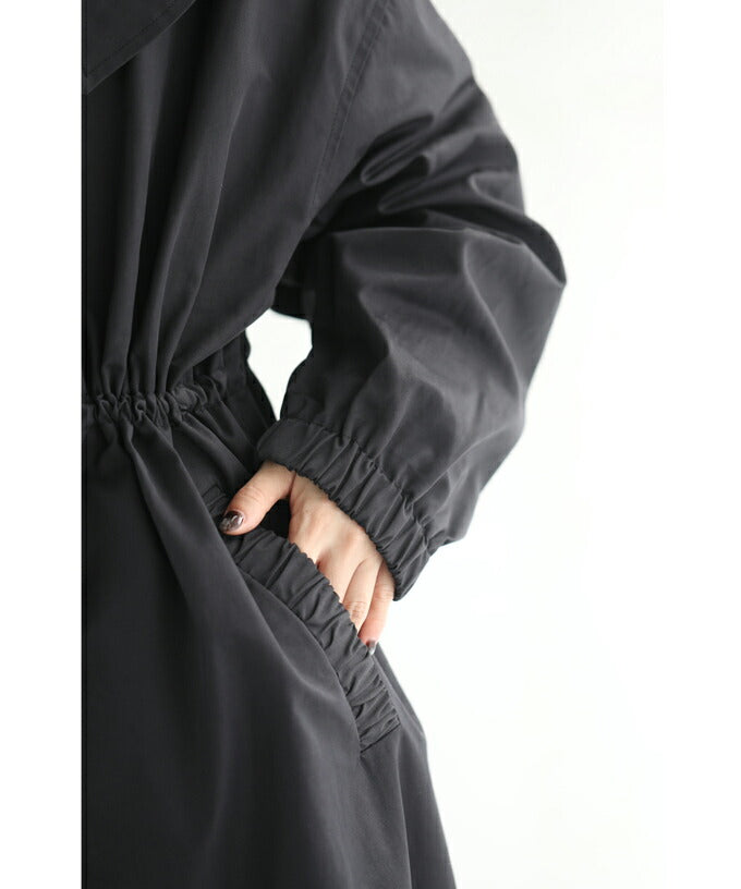 【wc-w53917】（S~3L対応）（黒）取り外し可能なケープカラー付きミディアムコート