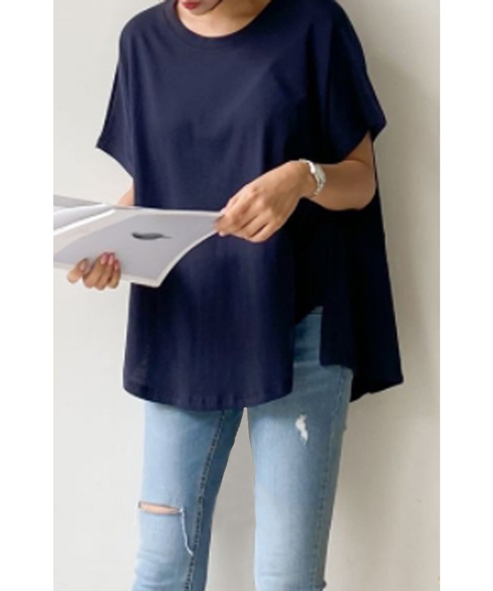 【wck00118】後ろ姿も手抜きなし！カジュアル過ぎない大人のフレアTシャツ
