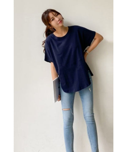 【wck00118】後ろ姿も手抜きなし！カジュアル過ぎない大人のフレアTシャツ
